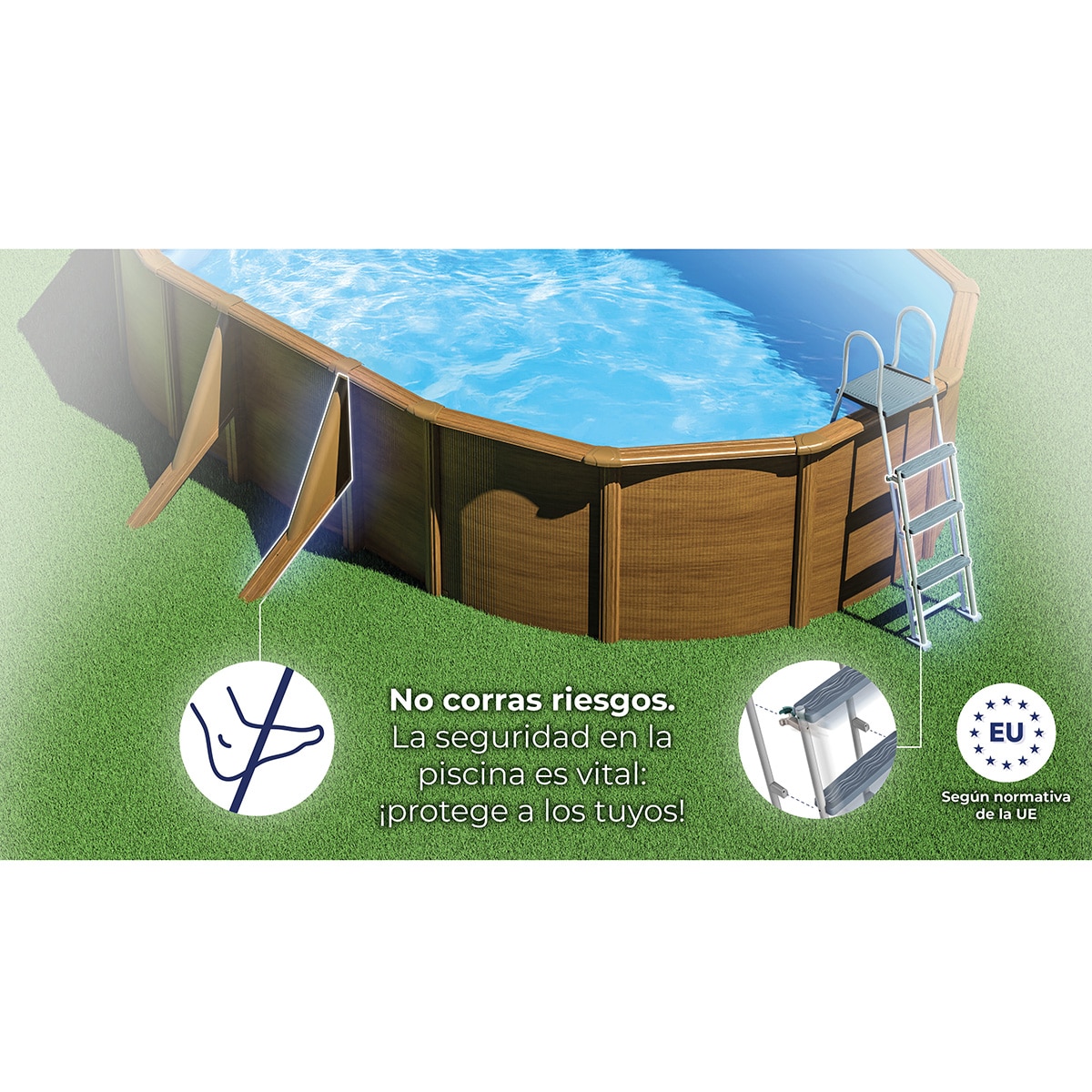 Piscina chapa acero Pacific Aspecto Madera 500 x 300 x 120 cm Madera-13