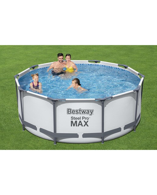 Piscina redonda Steel Pro Max Ø 305 x 100 cm Gris-2