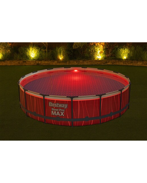 Piscina Redonda Steel Pro Max Led Ø 457 x 107 cm Cinzento-9