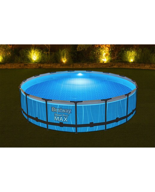 Piscina Redonda Steel Pro Max Led Ø 457 x 107 cm Cinzento-11