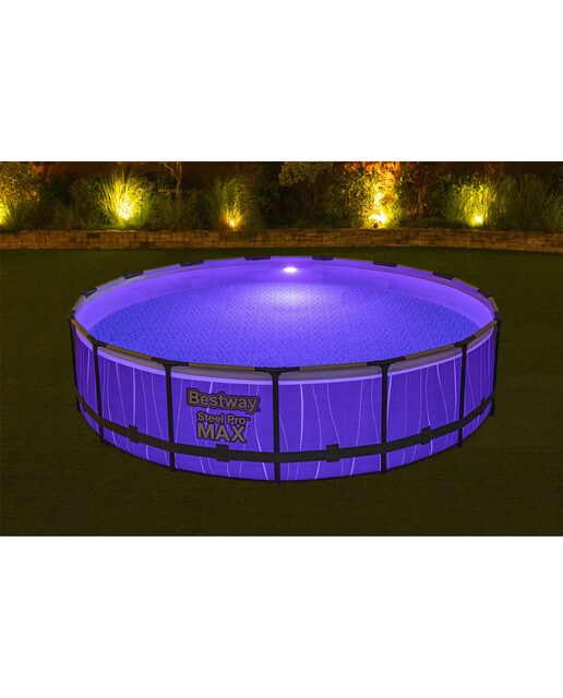 Piscina Redonda Steel Pro Max Led Ø 457 x 107 cm Cinzento-12