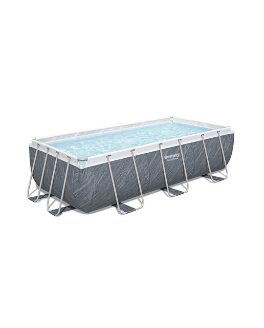 Imagem 0 de Piscina Retangular Power Steel 404 x 201 x 100 cm Desenho de Pedras