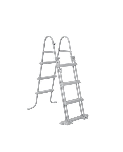 Piscina Retangular Power Steel 404 x 201 x 100 cm Desenho de Pedras Cinzento / Branco-3