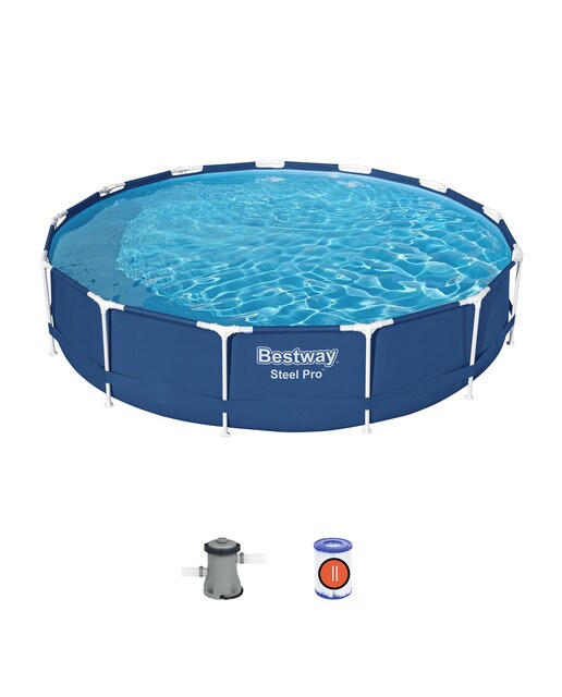 Piscina Redonda Steel Pro - Ø 396x84 cm Azul-2