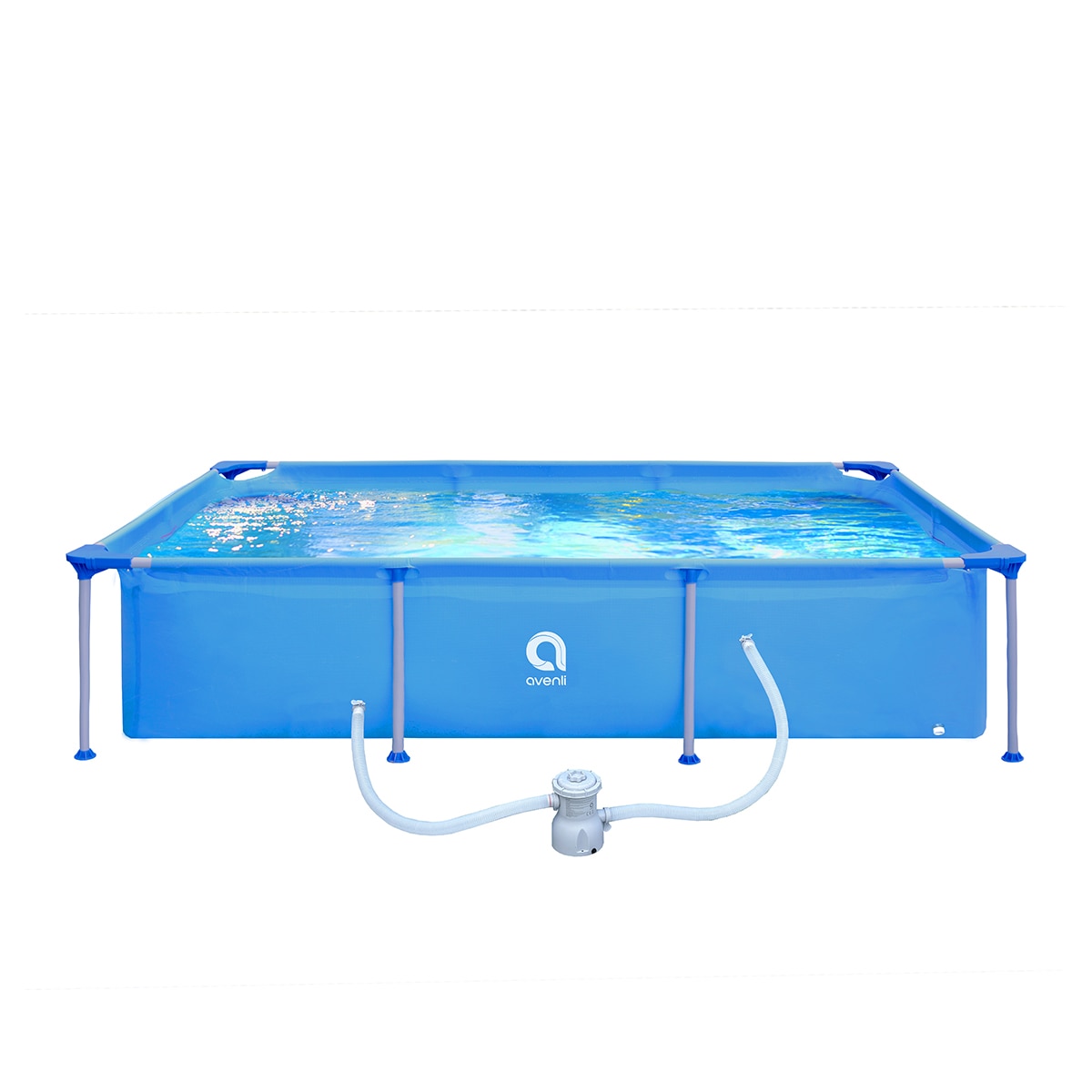 Piscina desmontable Avenli rectangular de 258cm x 179cm x 66cm depuradora. Capacidad 2612 L. Azul-3