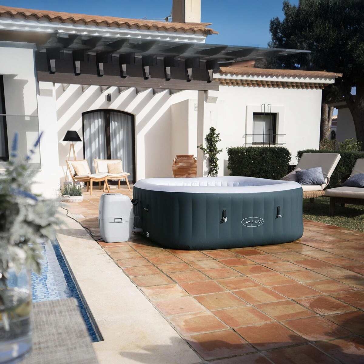 Banheira de Hidromassagem Insuflável Ibiza Energy-Efficient AirJe para 4-6 Pessoas Azul-11
