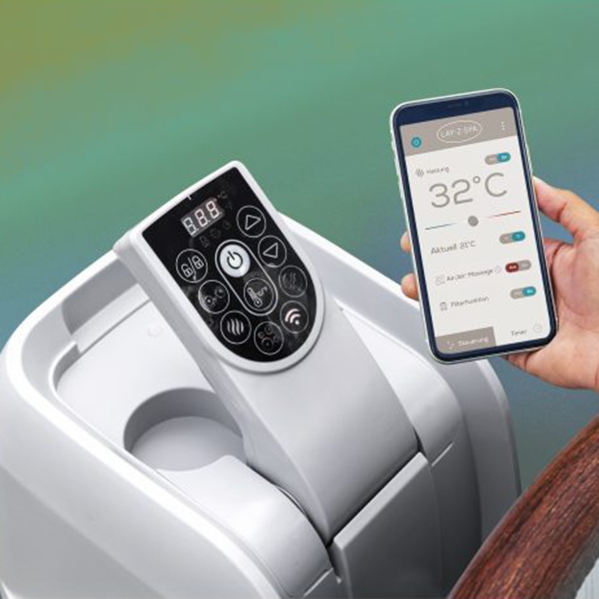 Spa de Hidromassagem Insuflável Vancouver AirJet com Controlo por Aplicação, para 3 a 5 Pessoas Cinzento-5