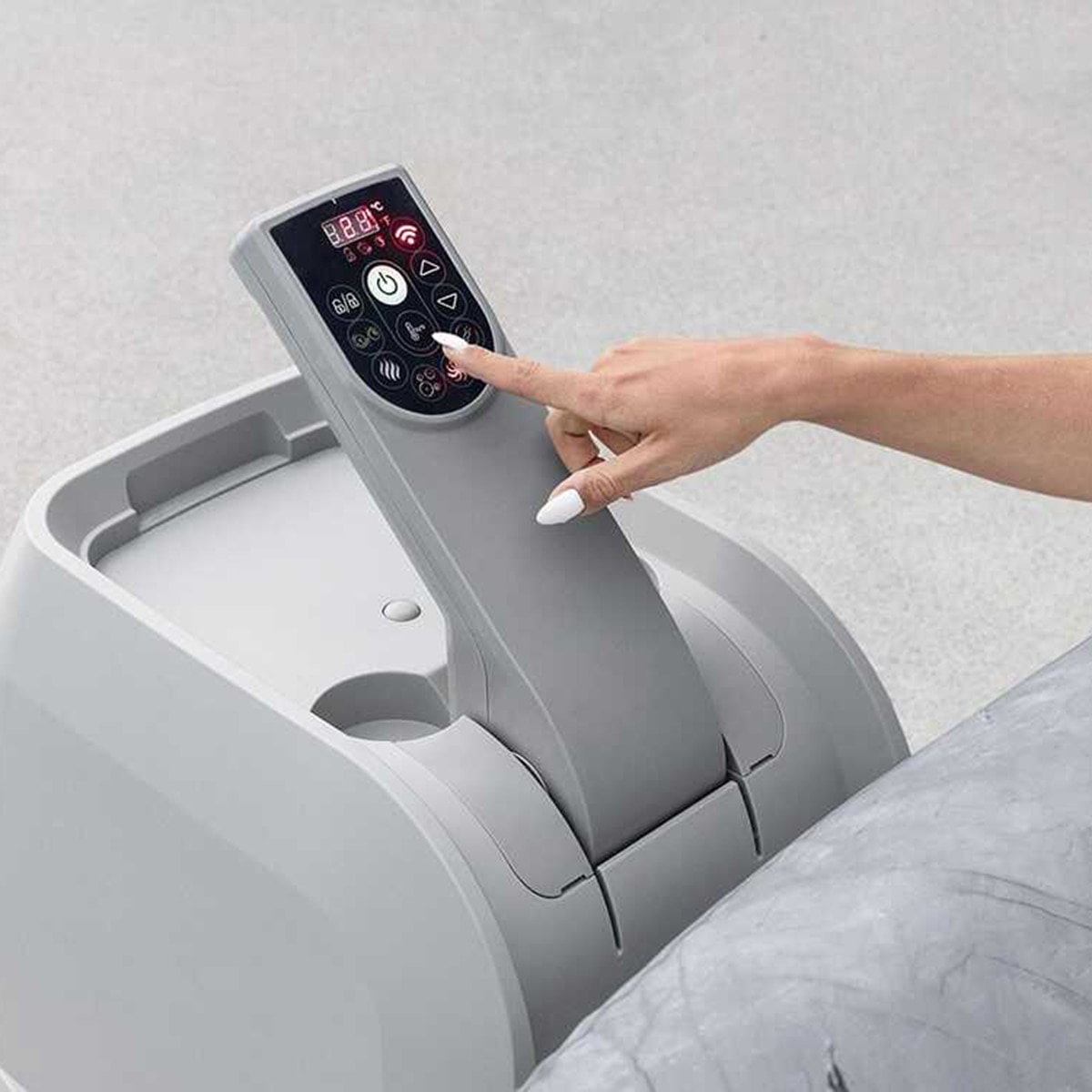 Banheira de Hidromassagem Insuflável para 5-7 Pessoas San Francisco com Controlo Através de uma Aplicação Móvel, Cinzento-3