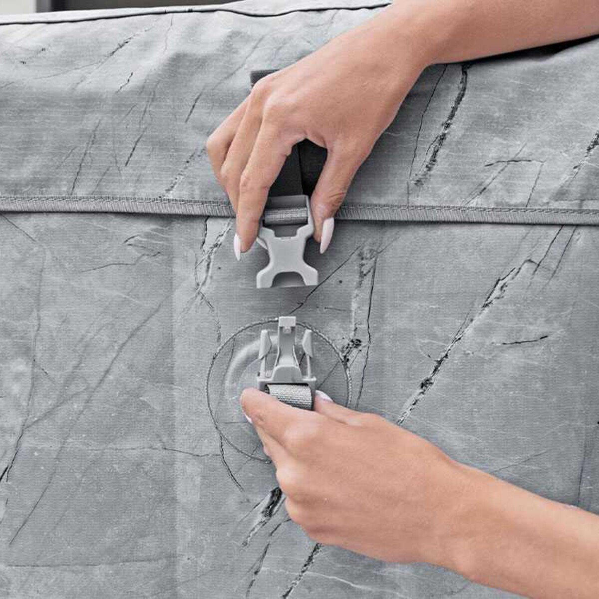 Banheira de Hidromassagem Insuflável para 5-7 Pessoas San Francisco com Controlo Através de uma Aplicação Móvel, Cinzento-4