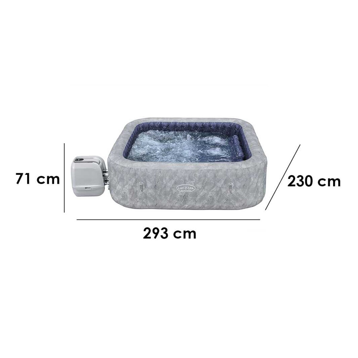 Banheira de Hidromassagem Insuflável para 5-7 Pessoas San Francisco com Controlo Através de uma Aplicação Móvel, Cinzento-12