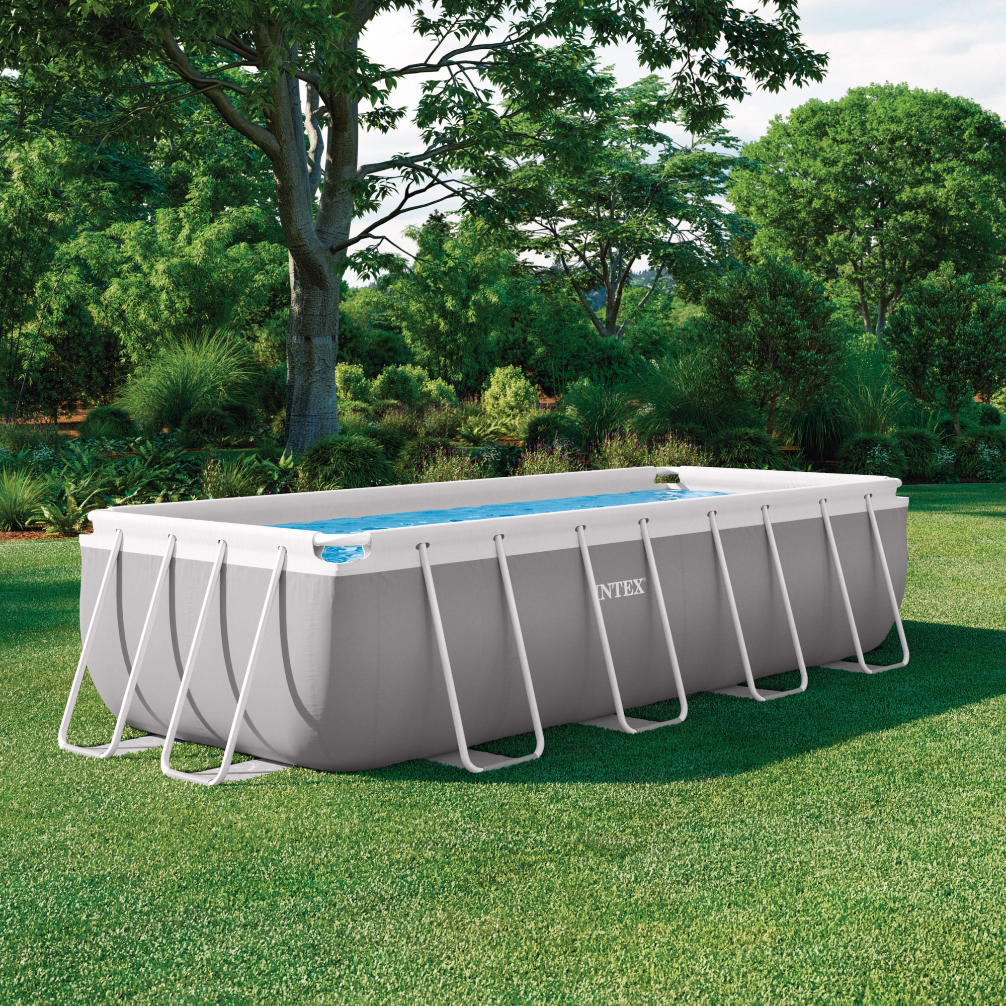 Piscina tubular Intex  400 x 200 x100 cm Gris-3