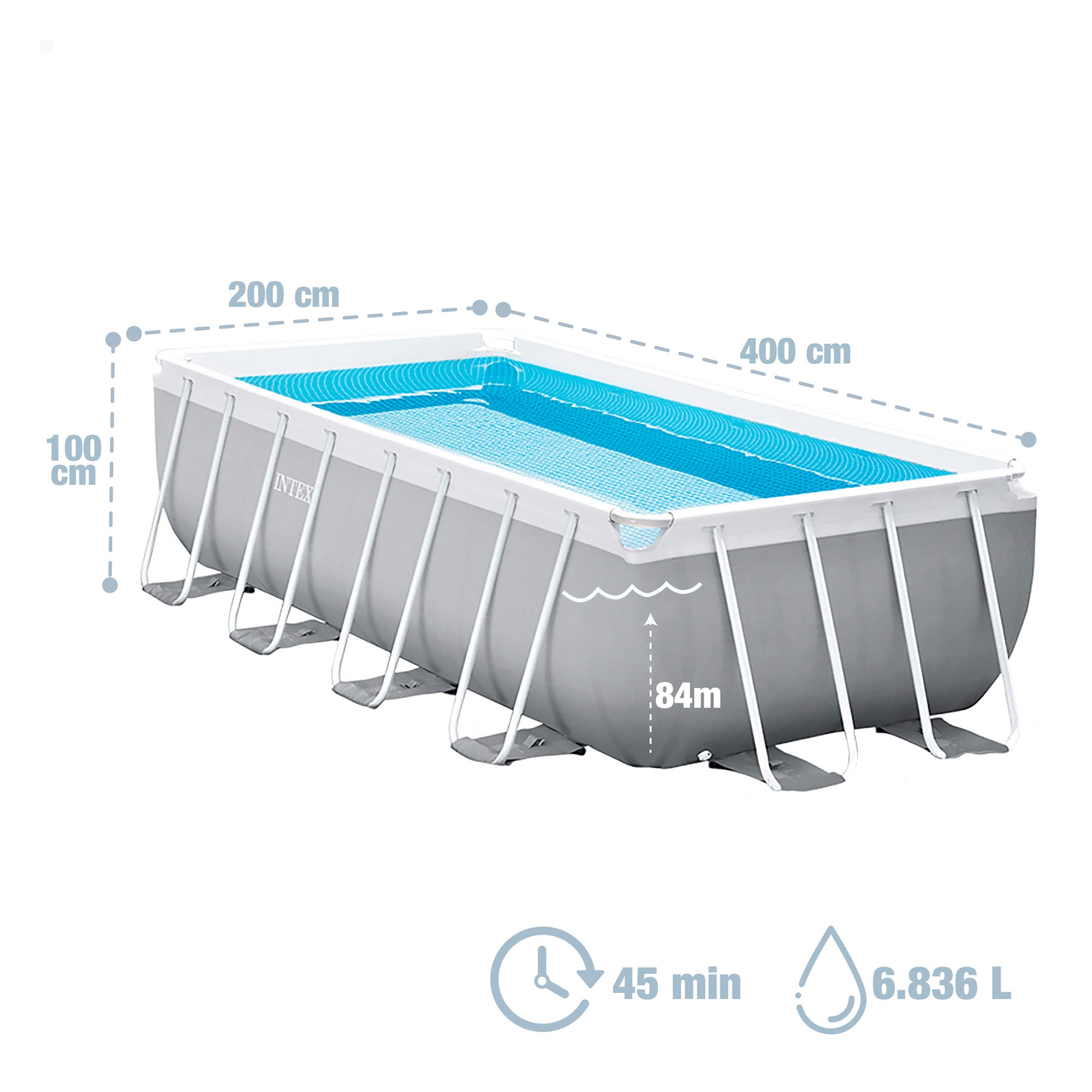 Piscina tubular Intex  400 x 200 x100 cm Gris-4