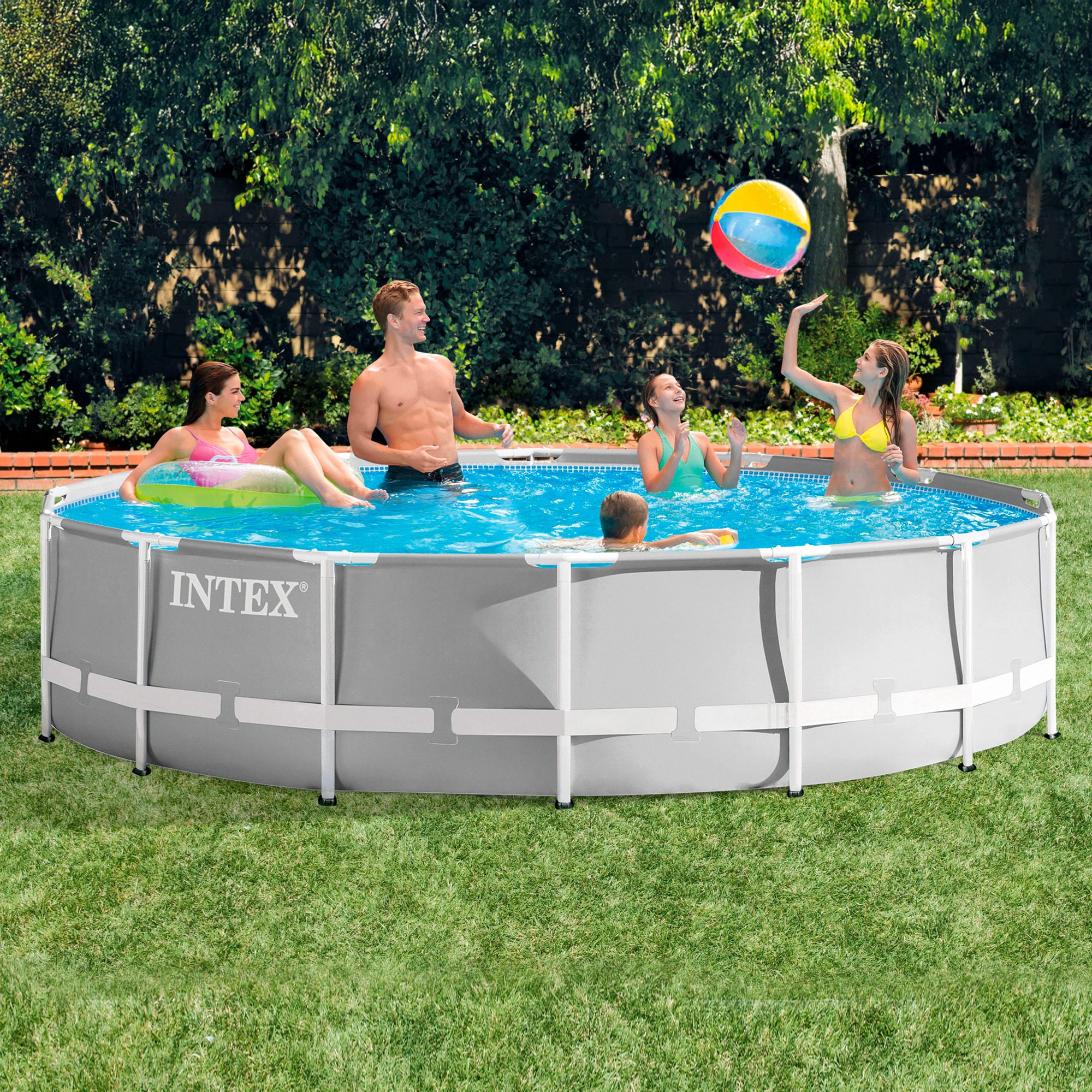 Piscina tubular Intex 457 x 107 cm Gris-2