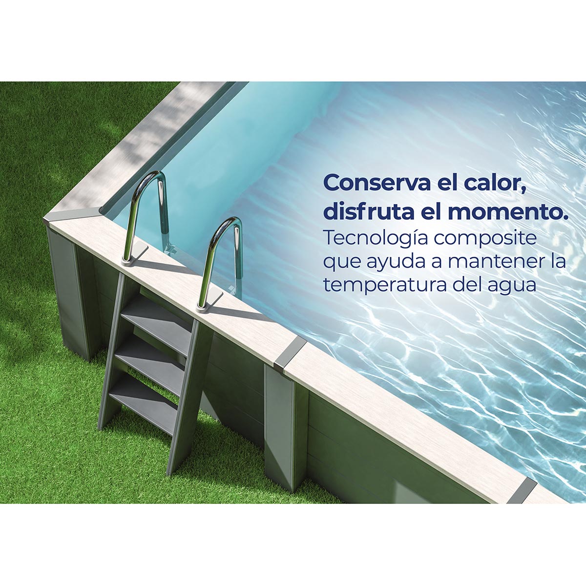 Piscina composite rectangular  606 x 326 x 124 cm Antracita-8