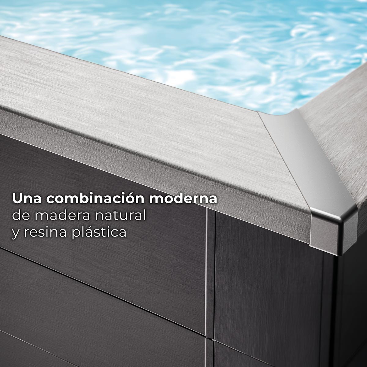 Piscina composite rectangular  606 x 326 x 124 cm Antracita-11