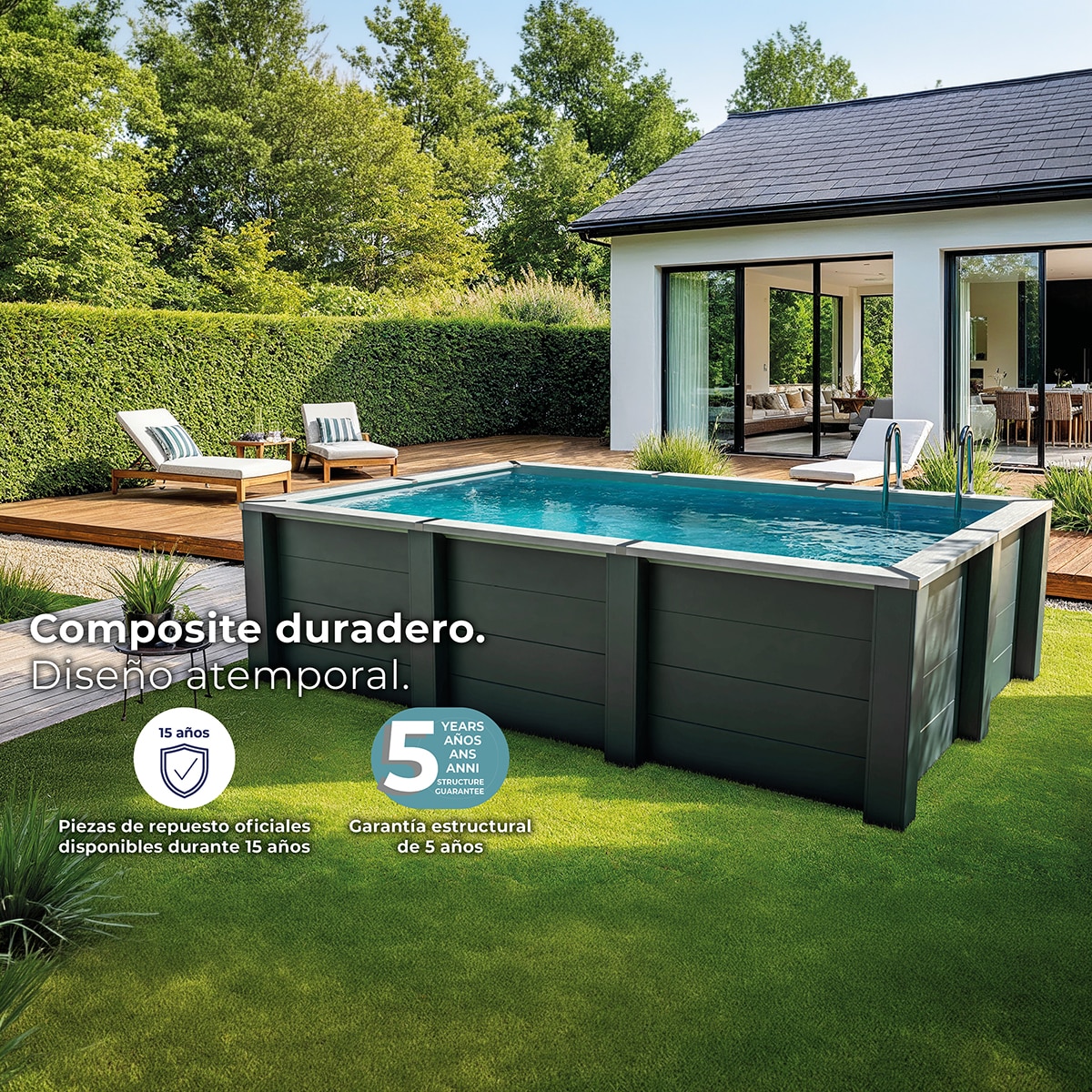 Piscina composite rectangular 466 cm x 326 x 124 cm Antracita-6