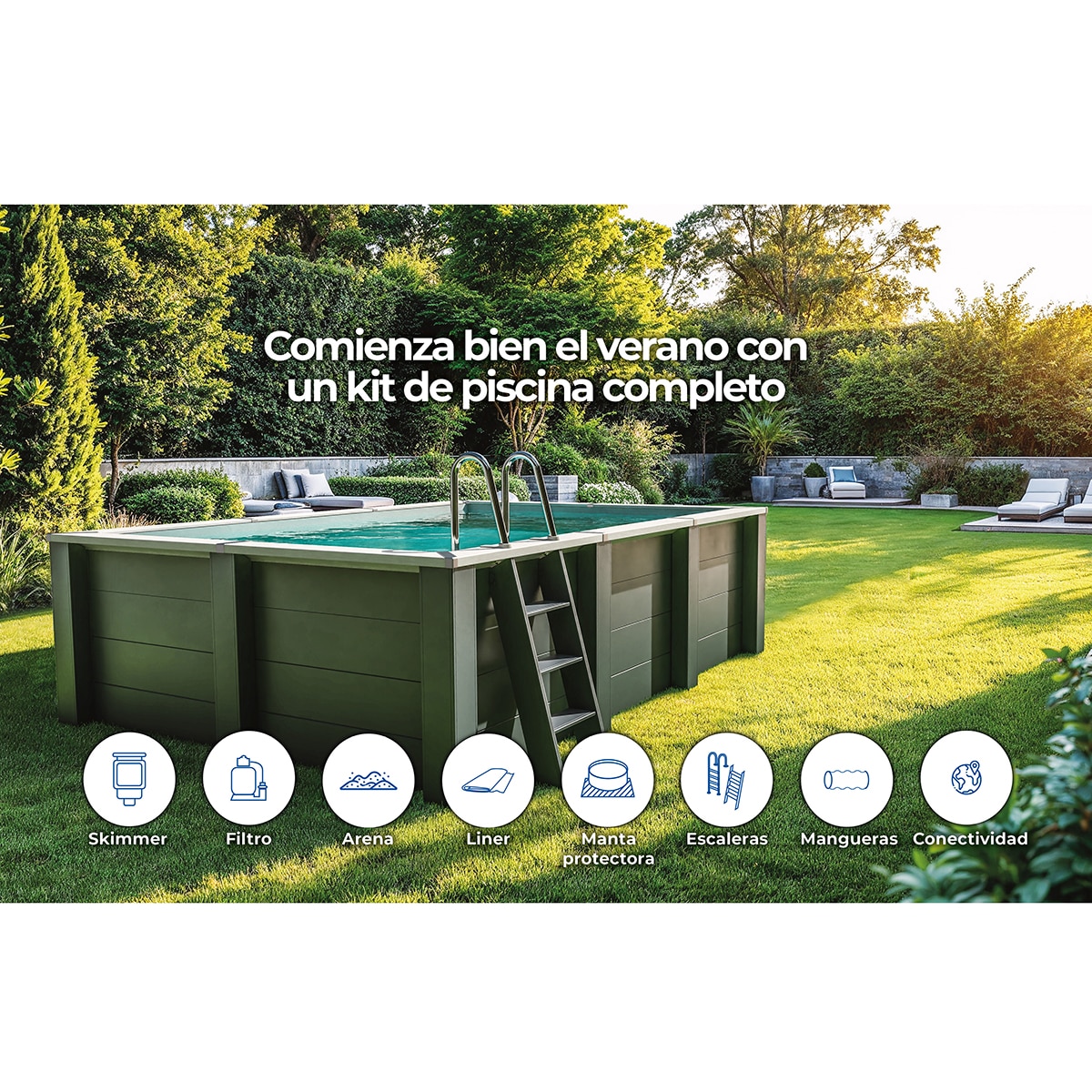 Piscina composite rectangular 466 cm x 326 x 124 cm Antracita-9