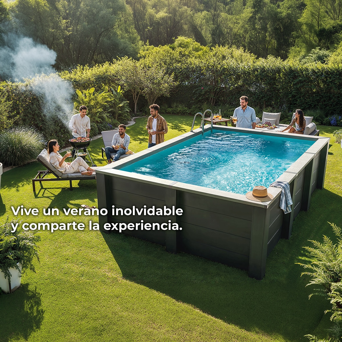Piscina composite rectangular 466 cm x 326 x 124 cm Antracita-13