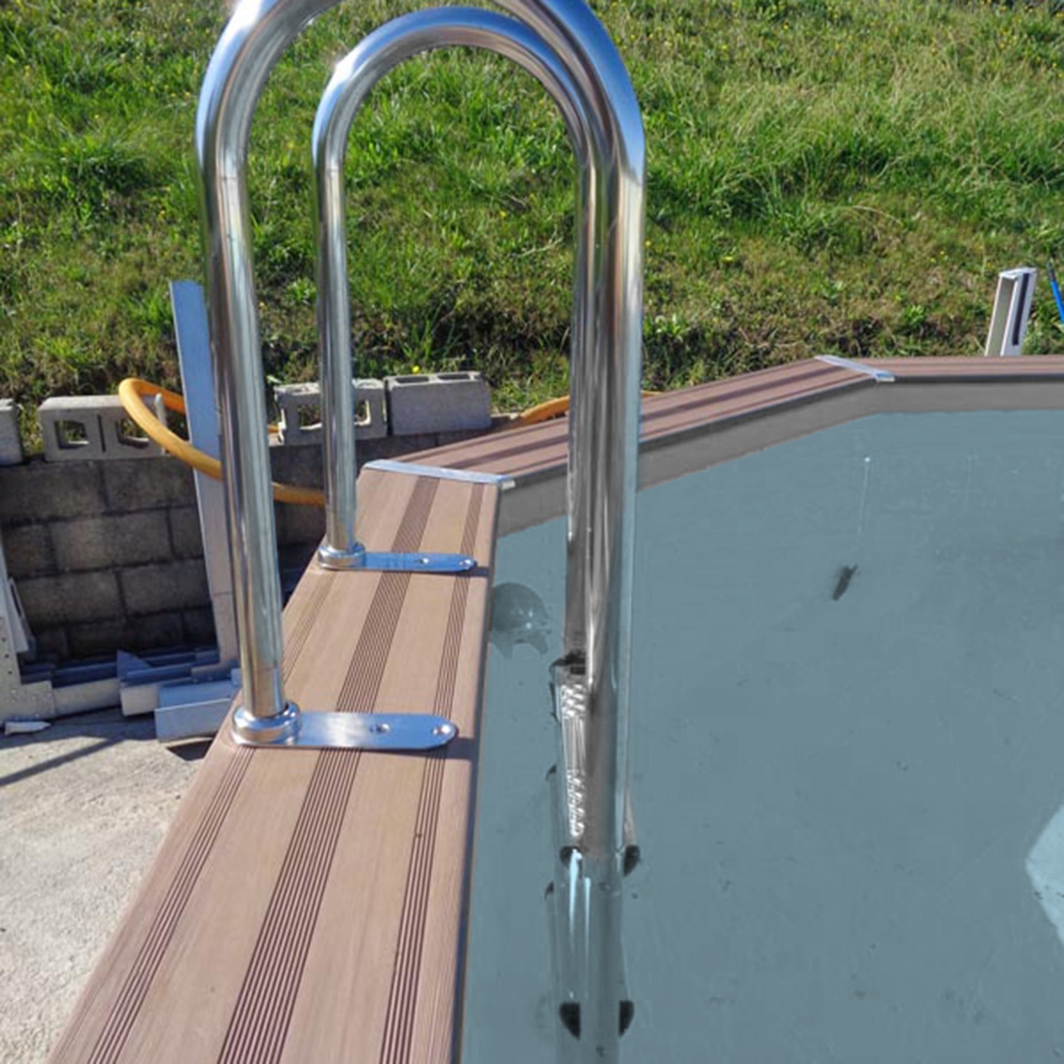 Piscina composite cuadrada 326 x 186 x 96 cm alto Antracita-9