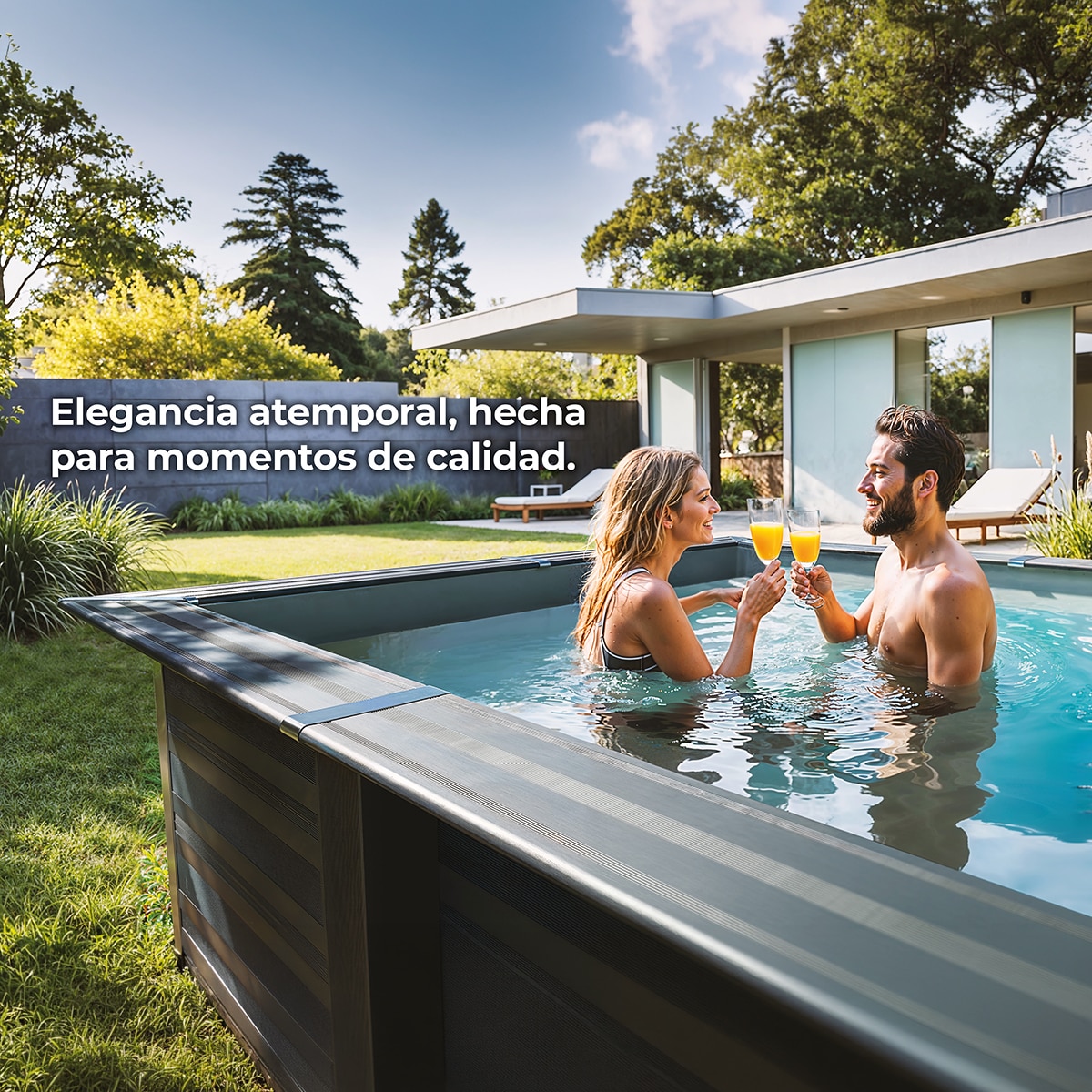 Piscina composite cuadrada 326 x 186 x 96 cm alto · Gre · El Corte