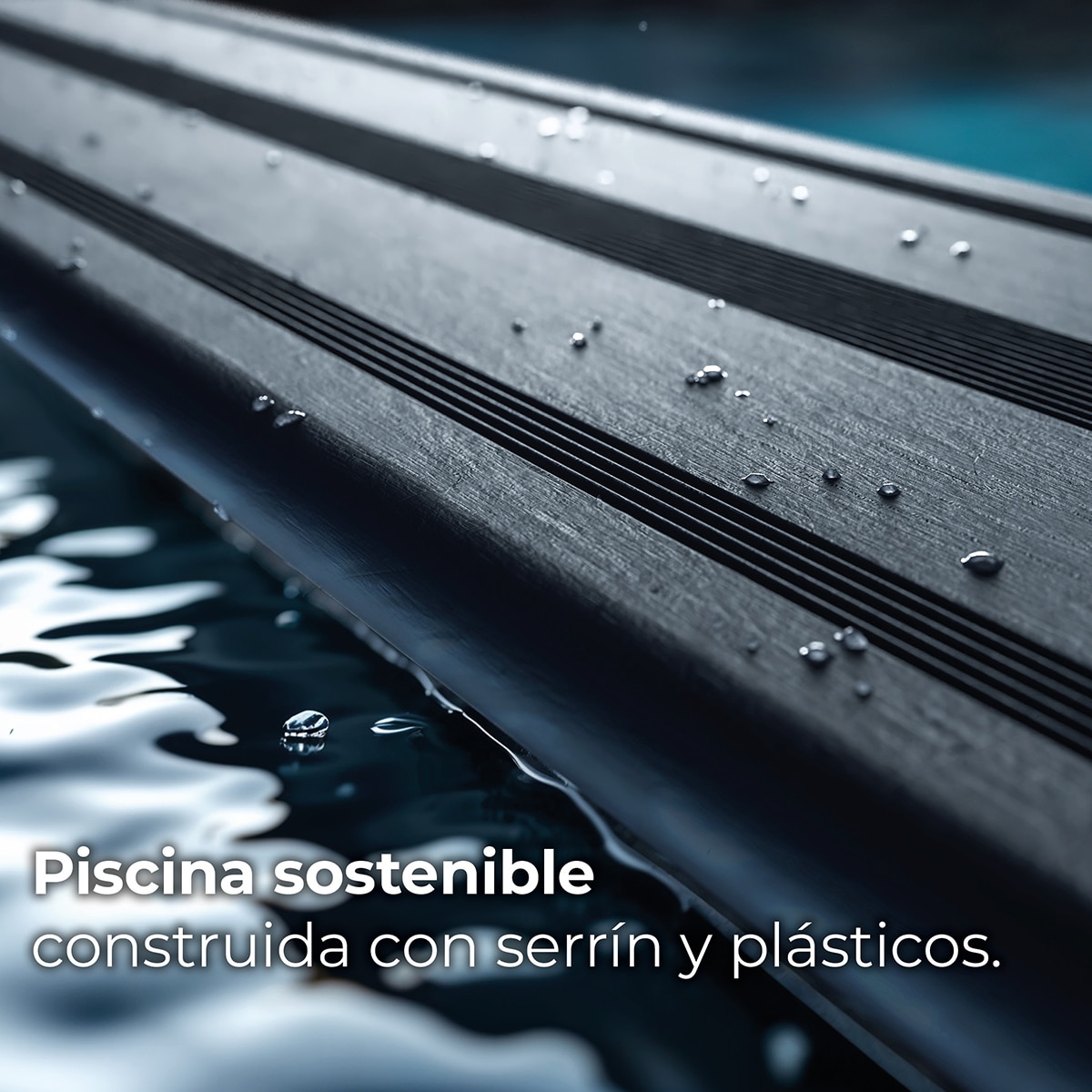 Piscina composite cuadrada 326 x 186 x 96 cm alto Antracita-19