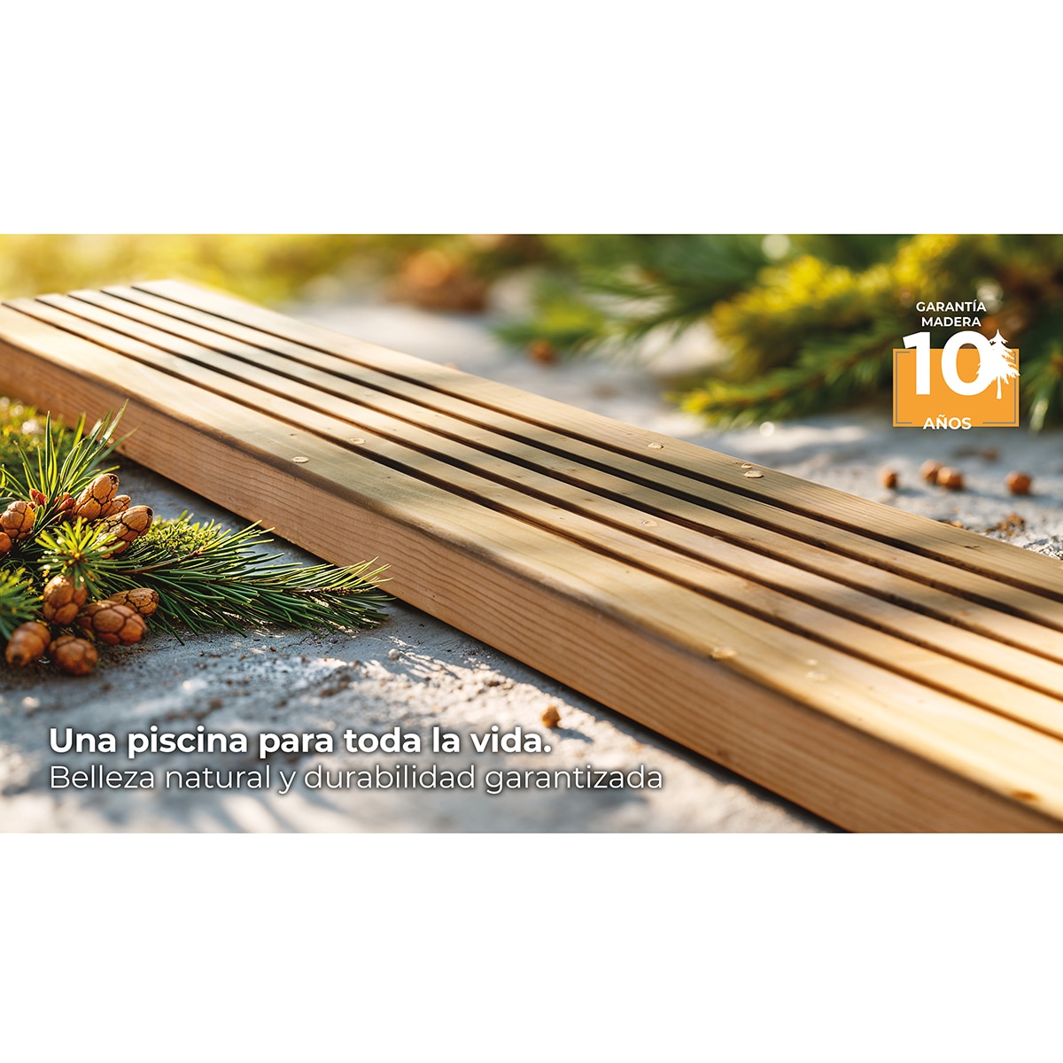 Piscina madera rectangular 1018x427x146cm Marrón-14