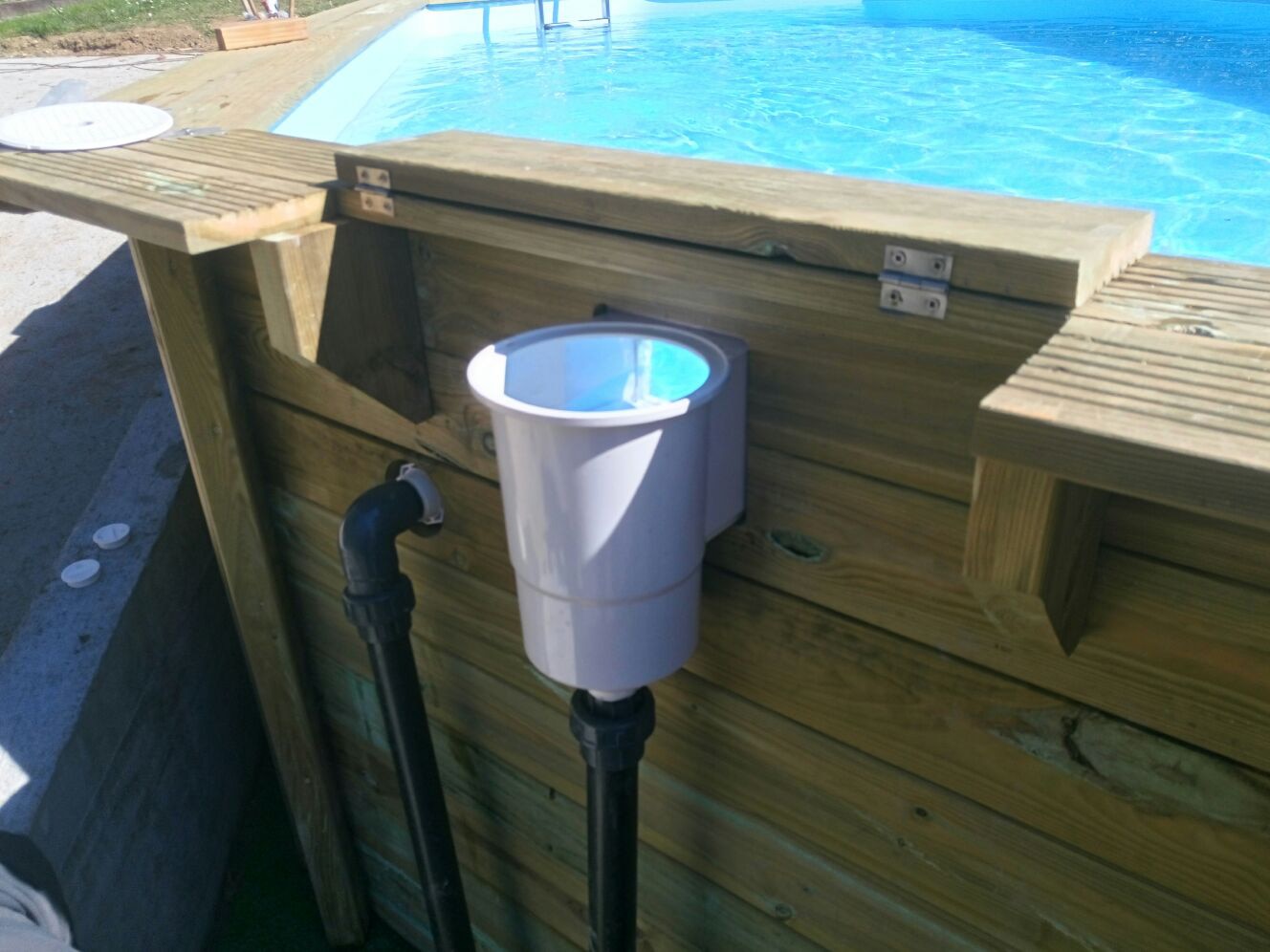 Piscina madera rectangular 815x421x146cm Marrón-7