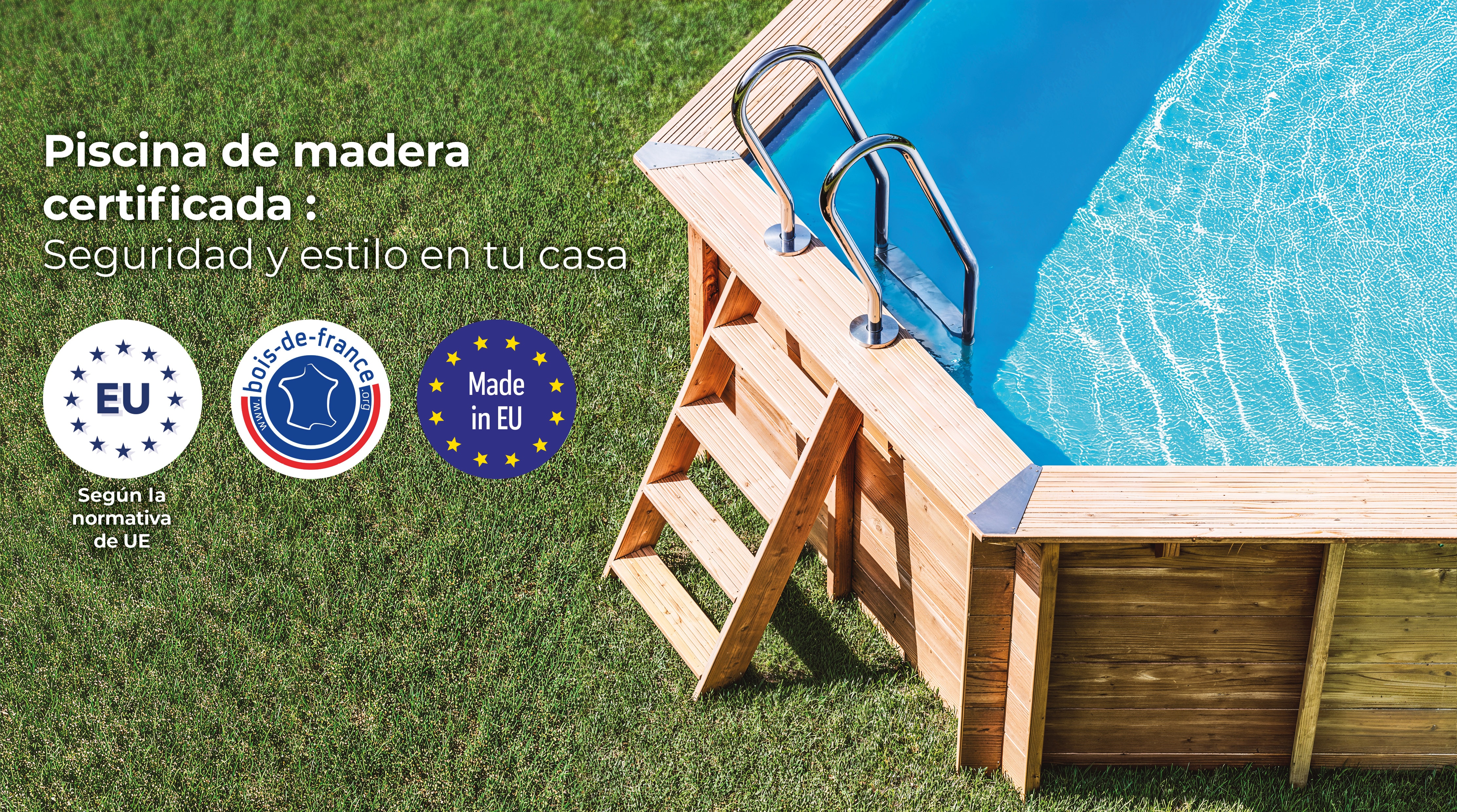 Piscina madera rectangular 815x421x146cm Marrón-14