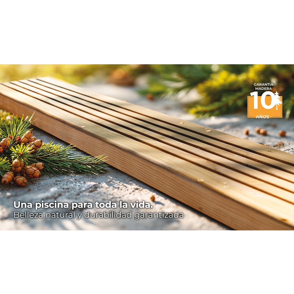 Piscina madera rectangular  620x420x133cm Marrón-14
