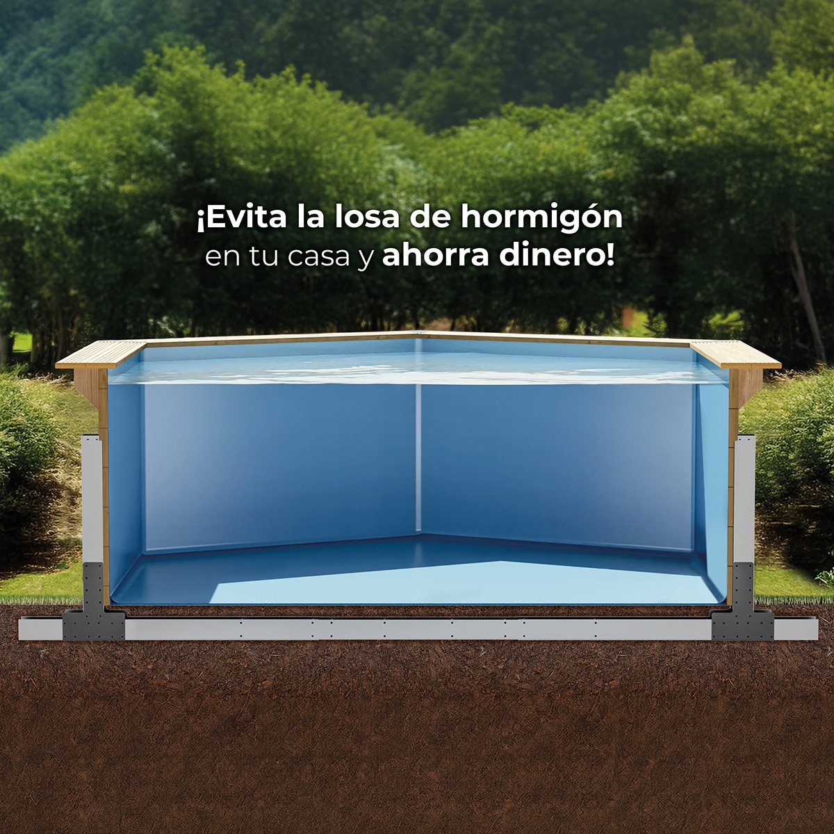Piscina madera rectangular 420x270x117cm Marrón-12