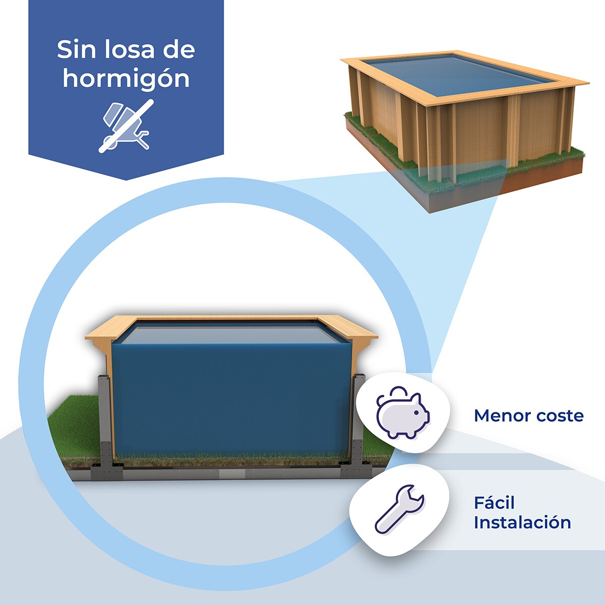 Piscina madera rectangular 420x270x117cm Marrón-20
