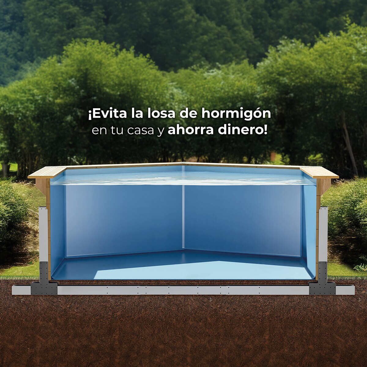 Piscina madera rectangular 520x320x133cm Marrón-11