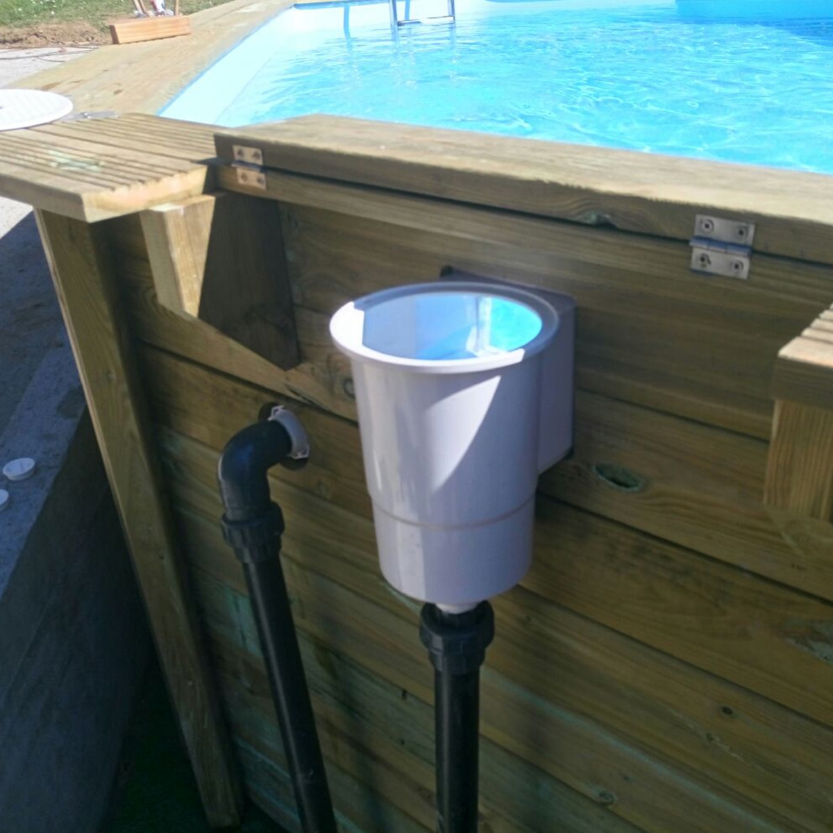 Piscina madera ovalada 755x456x146cm Marrón-7