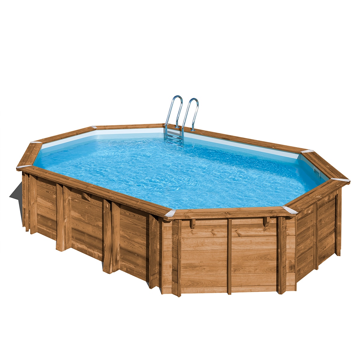 Gre - Piscina madera ovalada 656x456x131cm.