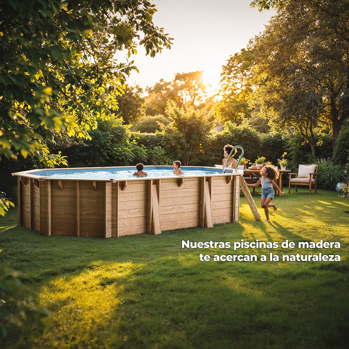 Piscina madera ovalada 656x456x131cm Marrón-18
