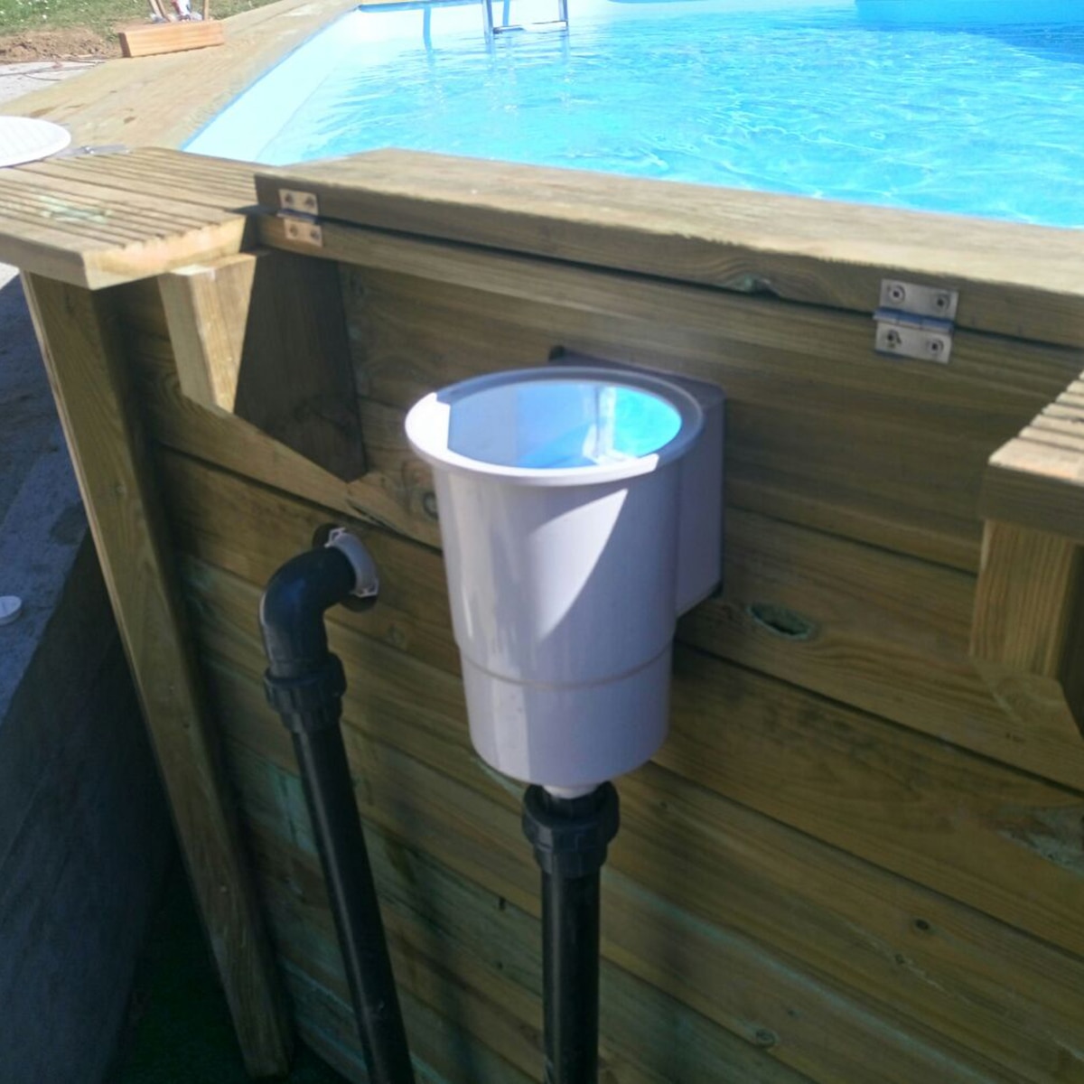 Piscina madera ovalada 632x335x130cm Marrón-4