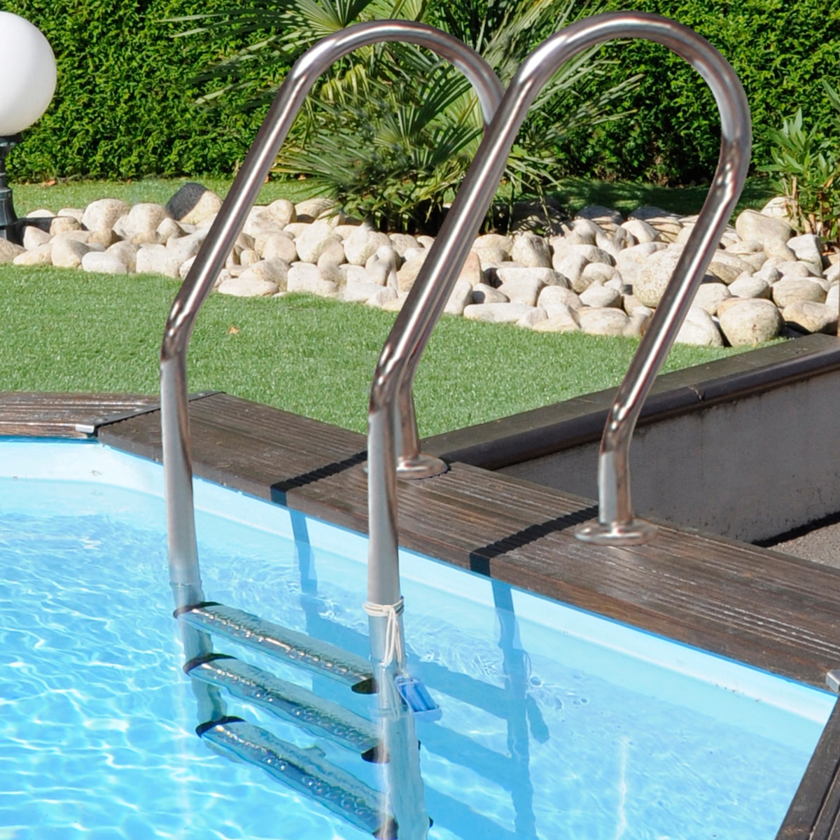 Piscina madera ovalada 632x335x130cm Marrón-6