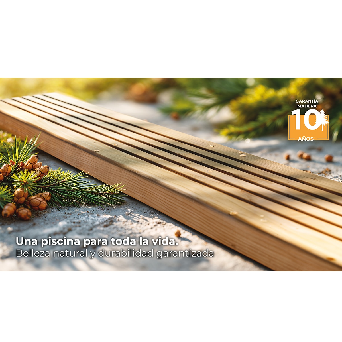 Piscina madera ovalada 632x335x130cm Marrón-21