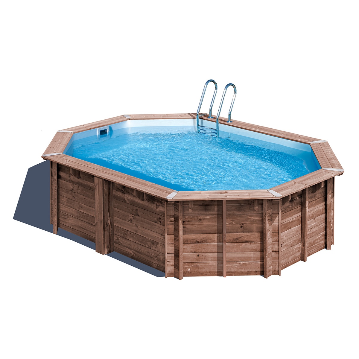 Gre - Piscina madera ovalada 535x335x136cm.
