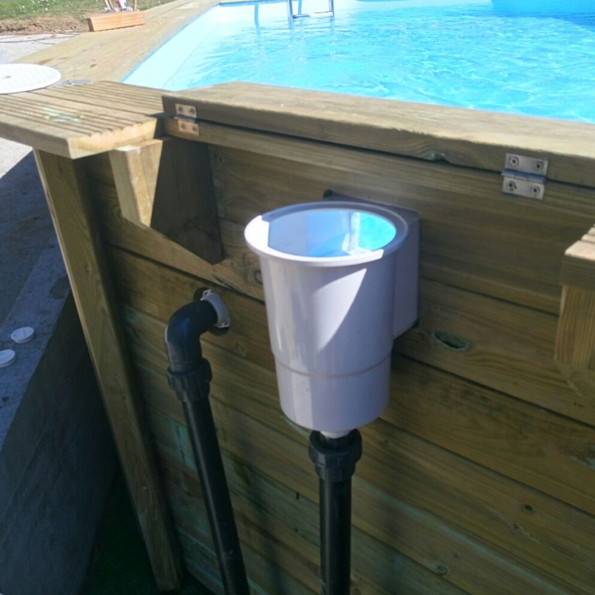 Piscina madera ovalada 535x335x136cm Marrón-5
