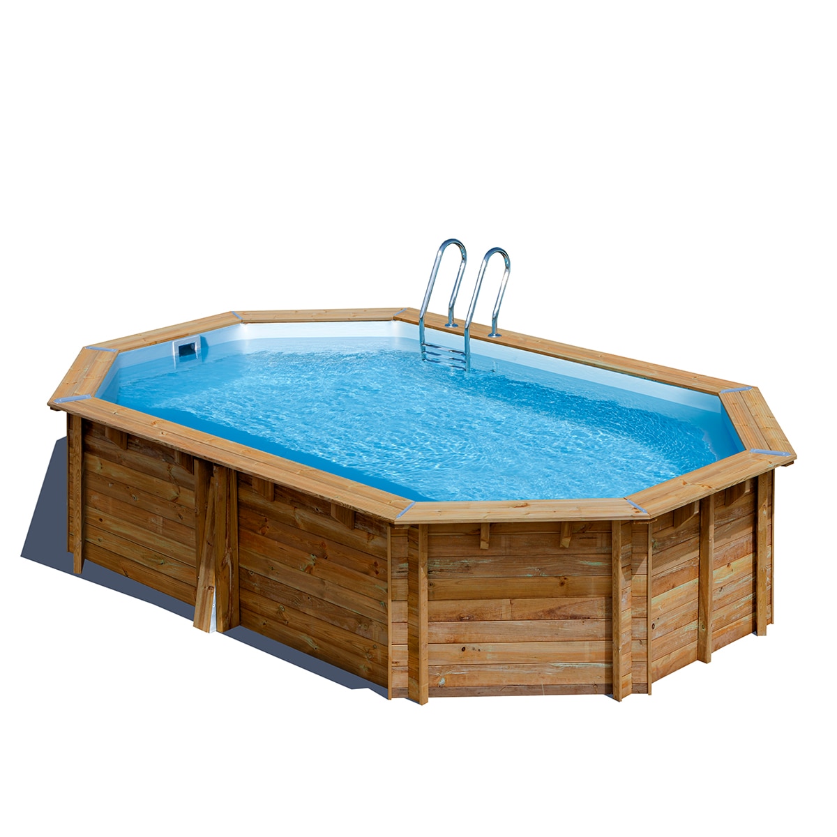 Gre - Piscina madera ovalada 536x336x117cm.