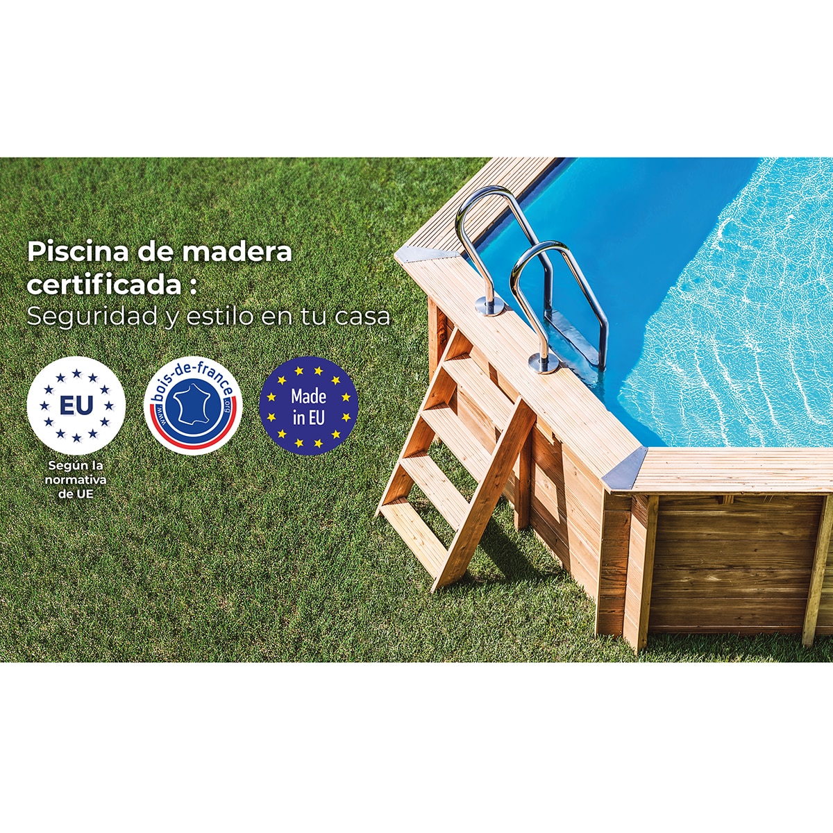 Piscina madera ovalada 536x336x117cm Marrón-16