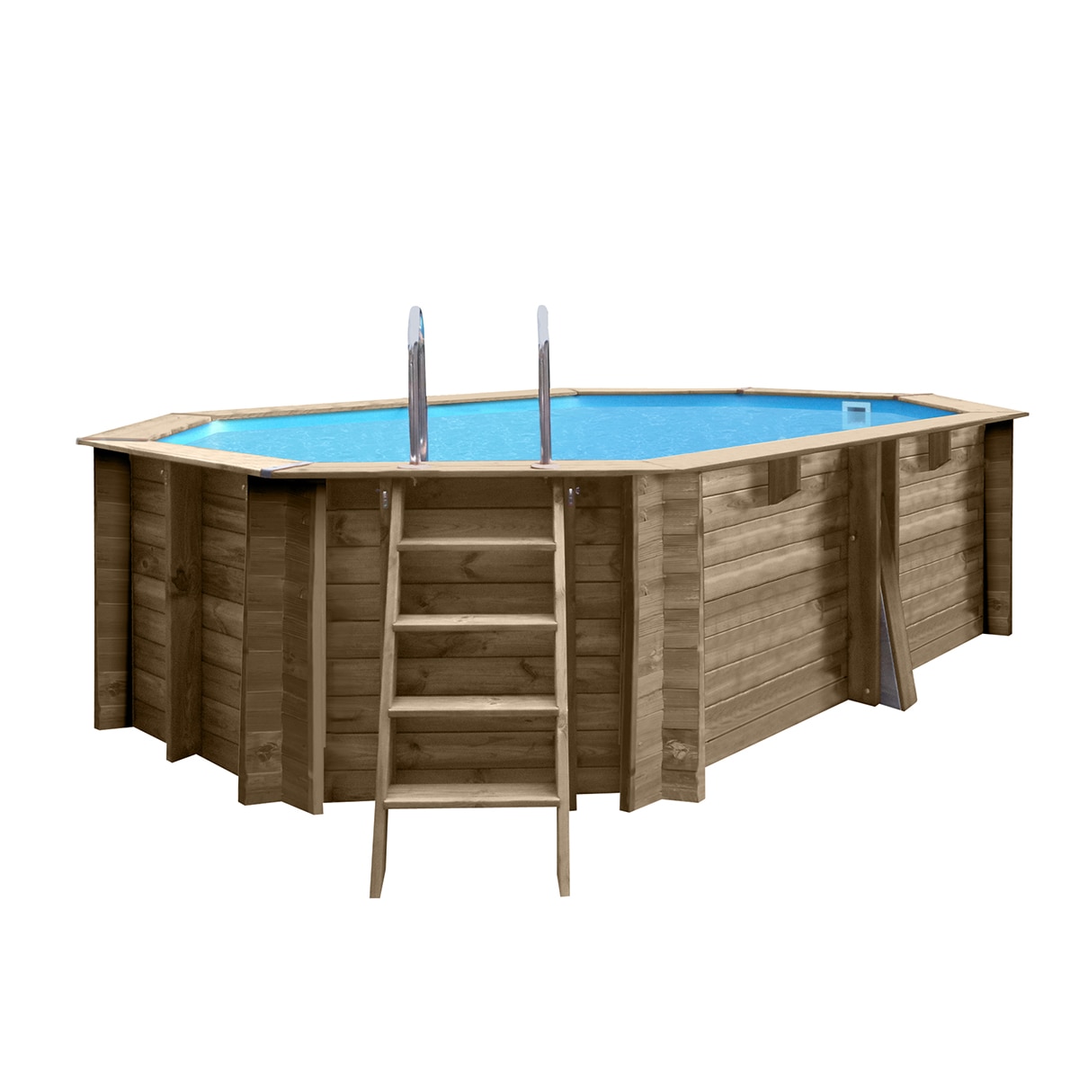 Gre - Piscina madera ovalada 436x336x117cm.