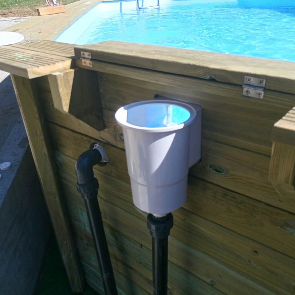 Piscina madera redonda 500x127cm Marrón-10