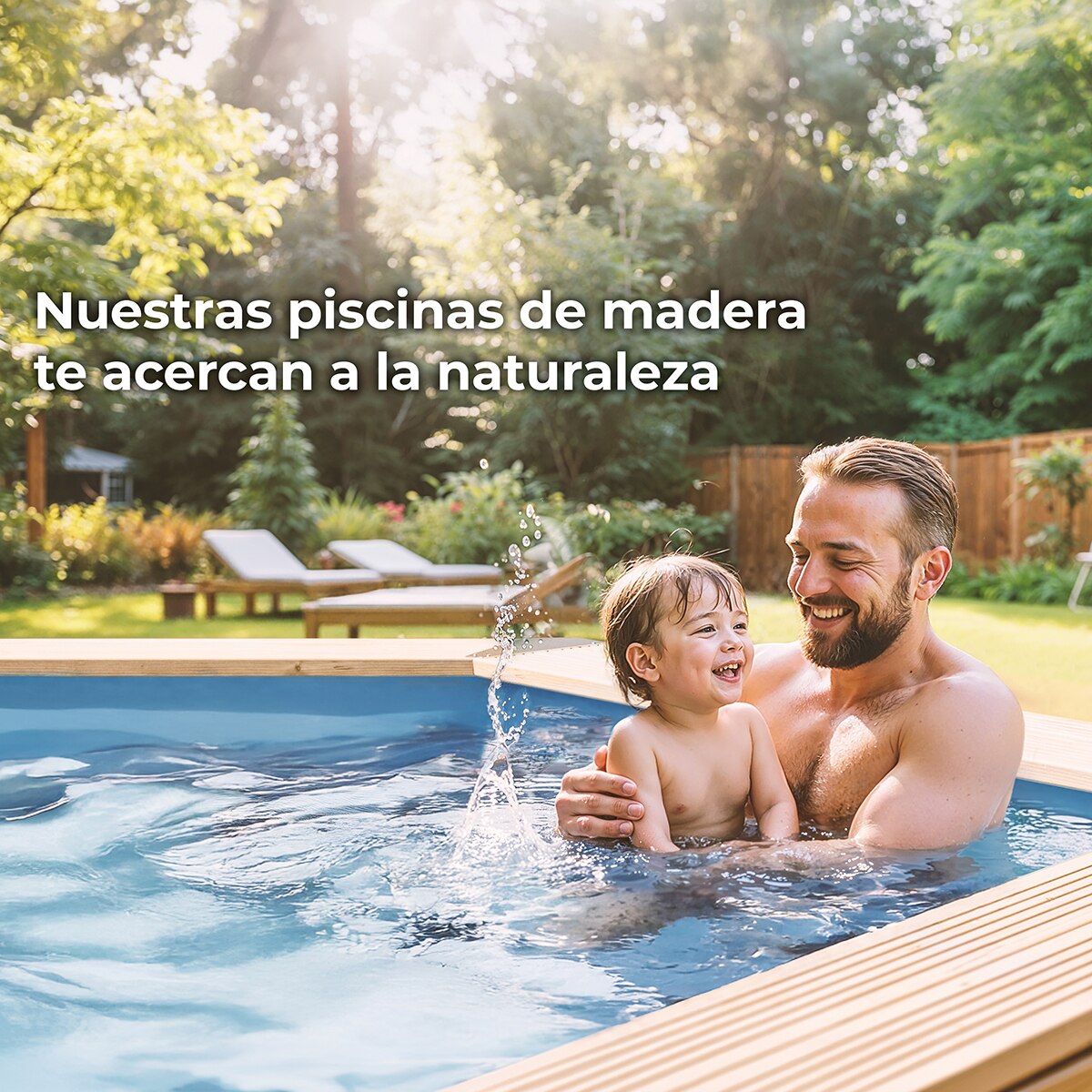 Piscina madera redonda 500x127cm Marrón-20