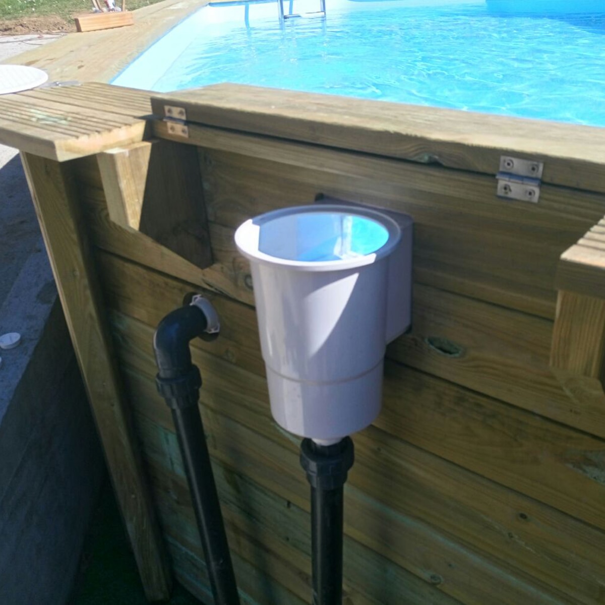 Piscina madera redonda 400x119cm Marrón-5