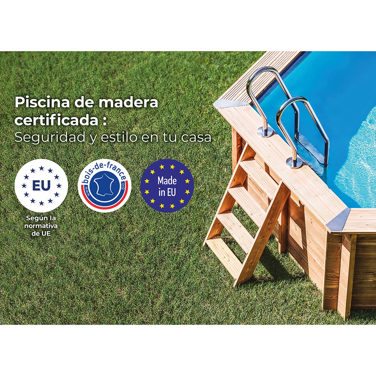 Piscina madera redonda 400x119cm Marrón-16