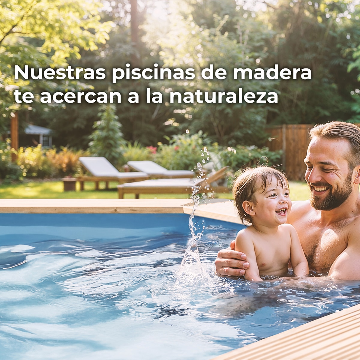 Piscina madera redonda 400x119cm Marrón-20