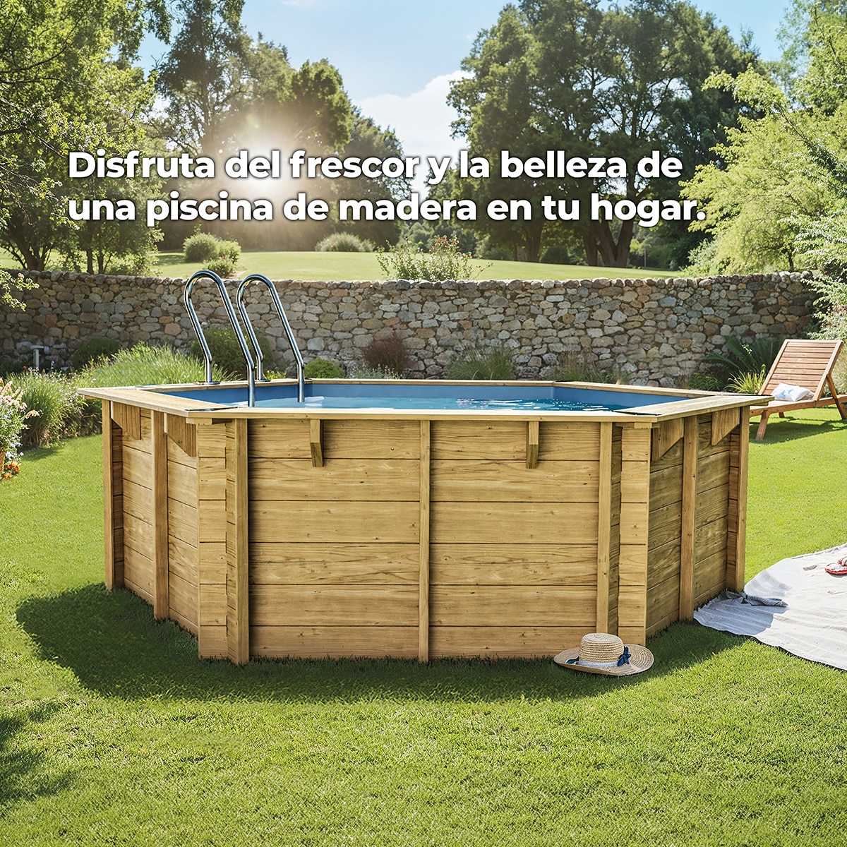 Piscina madera redonda 280x107cm Marrón-13