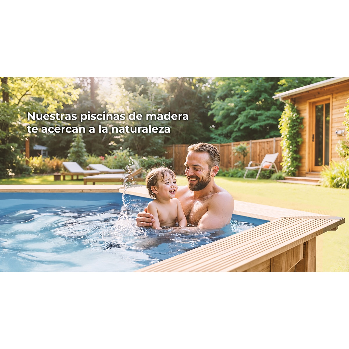 Piscina madera redonda 280x107cm Marrón-14